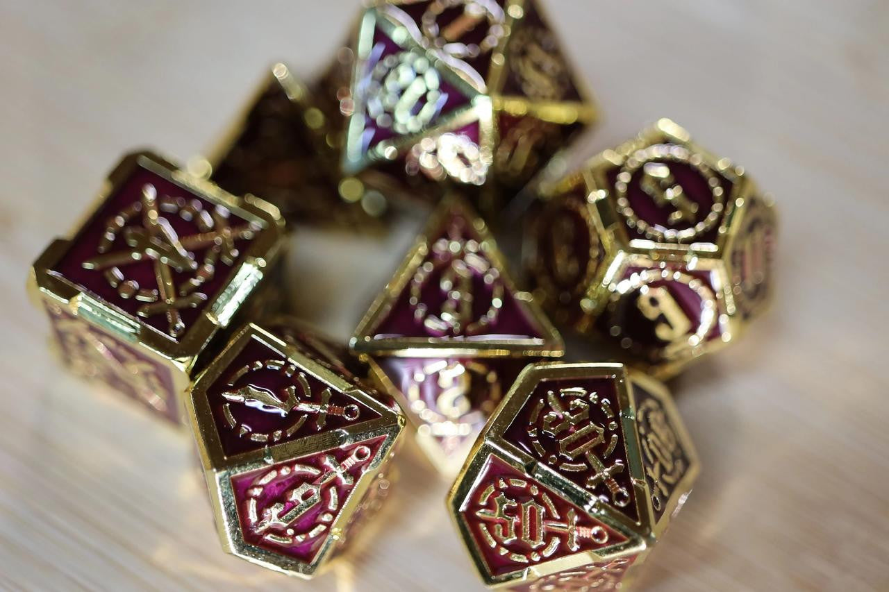 Foam Brain Games Royal Amethyst Sword RPG Metal Dice Set 