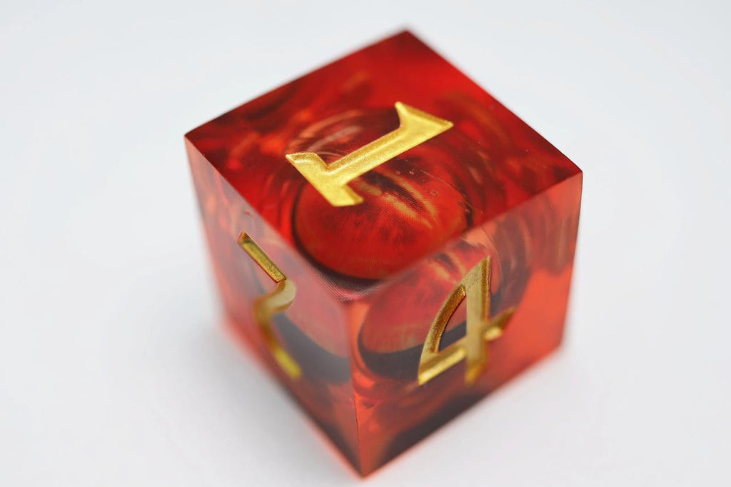 Foam Brain Games Sharp Edge Moving Eye RPG Dice Set - Amber Cyclops 
