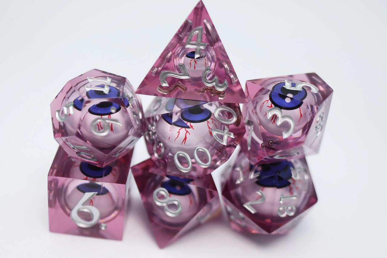 Foam Brain Games Sharp Edge Moving Eye RPG Dice Set -  Bloodshot 