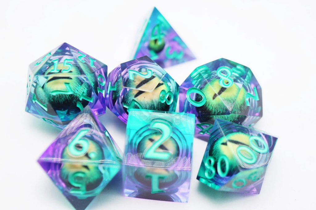 Foam Brain Games Sharp Edge Moving Eye RPG Dice Set - Enchanted Cyclops 