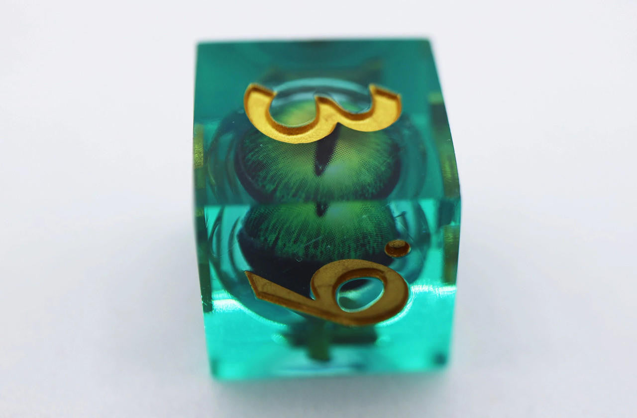 Foam Brain Games Sharp Edge Moving Eye RPG Dice Set - Green Cyclops 