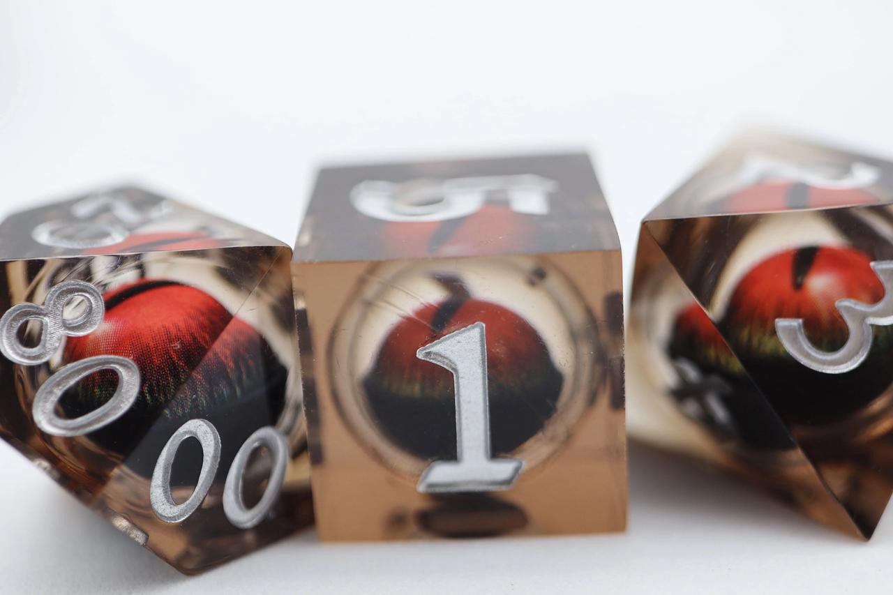 Foam Brain Games Sharp Edge Moving Eye RPG Dice Set - Nightvision 