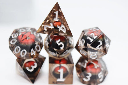 Foam Brain Games Sharp Edge Moving Eye RPG Dice Set - Nightvision 