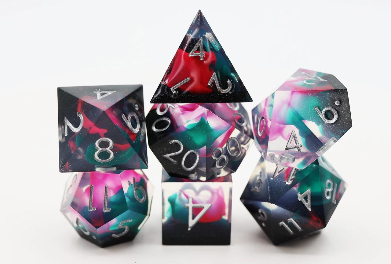 Foam Brain Games Sharp Edge Resin RPG Dice Set - Daytona 
