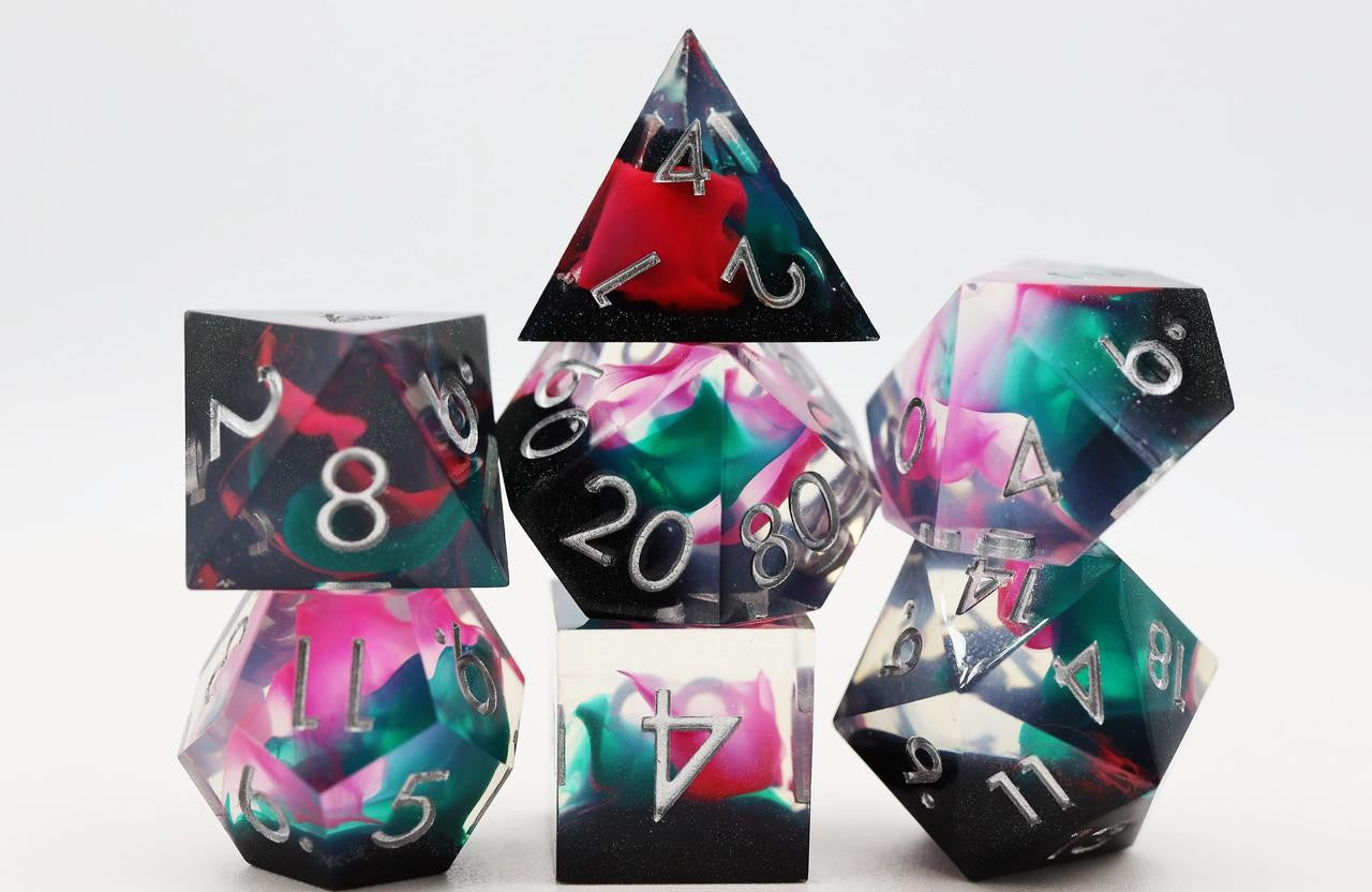 Foam Brain Games Sharp Edge Resin RPG Dice Set - Daytona 