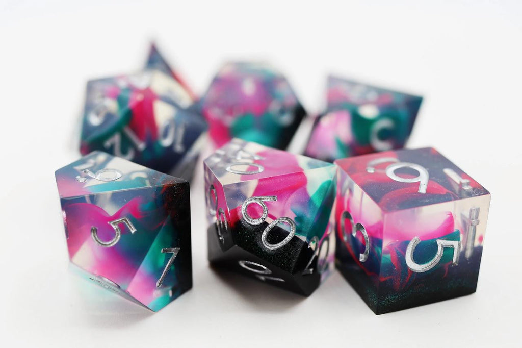 Foam Brain Games Sharp Edge Resin RPG Dice Set - Daytona 