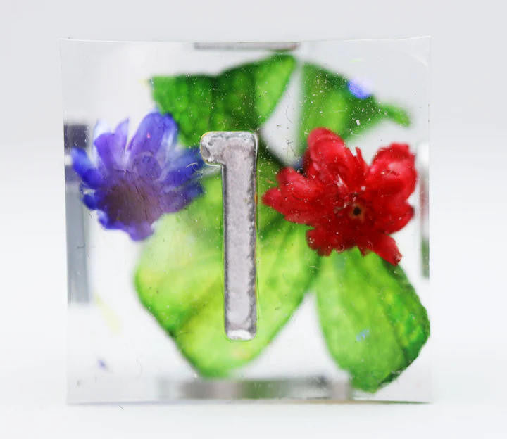 Foam Brain Games Sharp Edge Resin RPG Dice Set - Harmonious Buds 