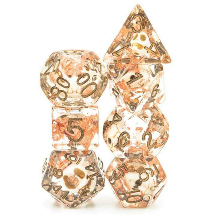Foam Brain Games Skull and Copper Foil RPG Dice Set