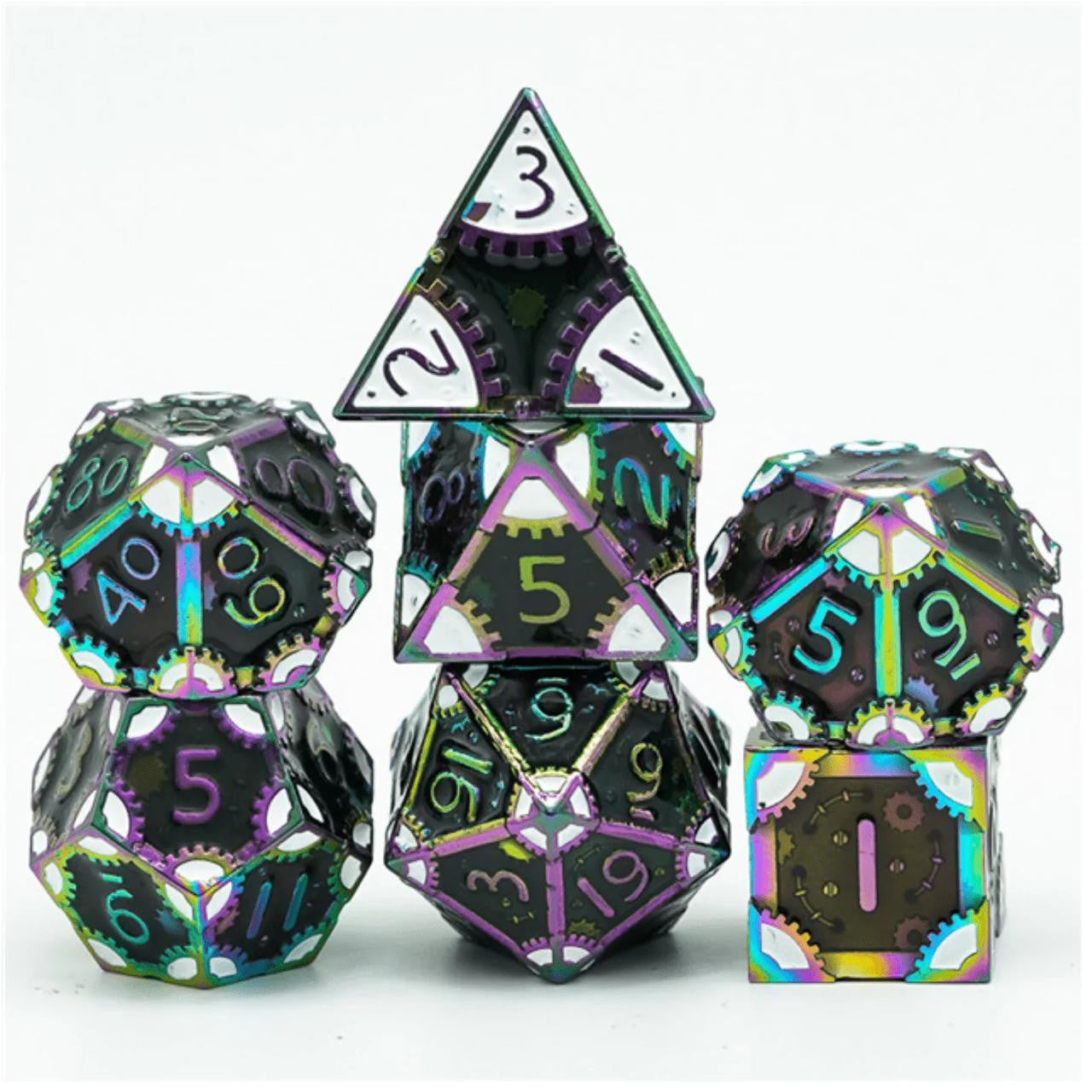 Foam Brain Games SteamPunk Dark Lord RPG Metal Dice Set 