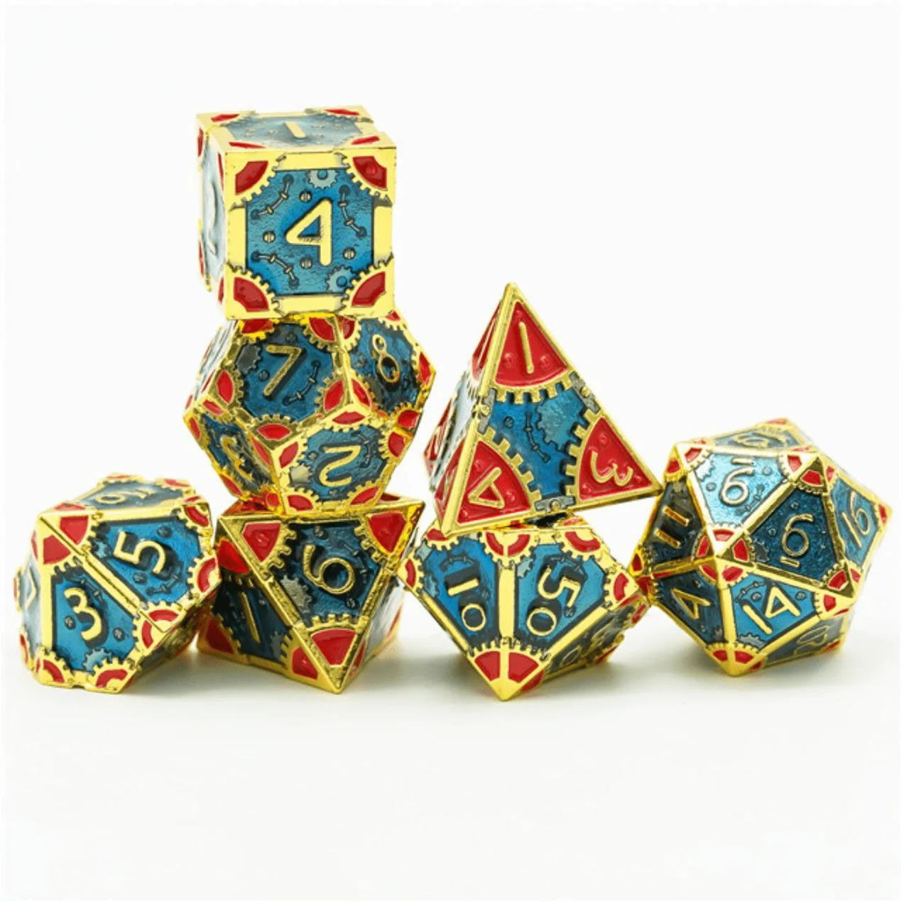 Foam Brain Games SteamPunk High Top RPG Metal Dice Set 