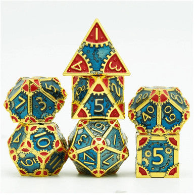 SteamPunk High Top RPG Metal Dice Set