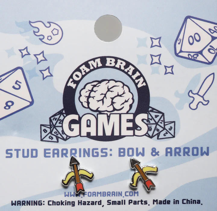 Foam Brain Games Stud Earrings: Bow & Arrow 