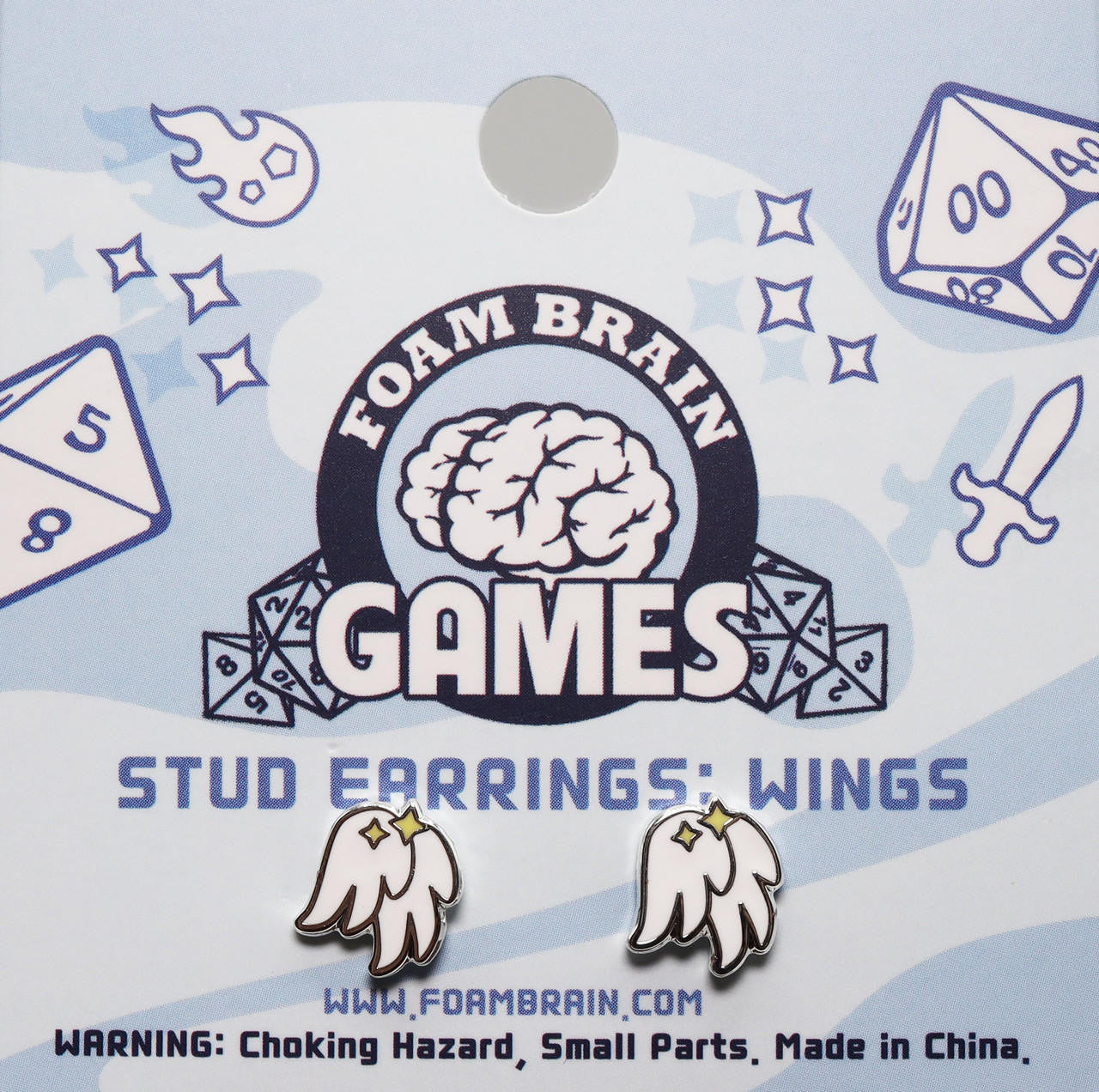 Foam Brain Games Stud Earrings: Wings 