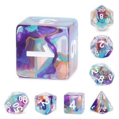 Unknown Land Ribbon RPG Dice Set