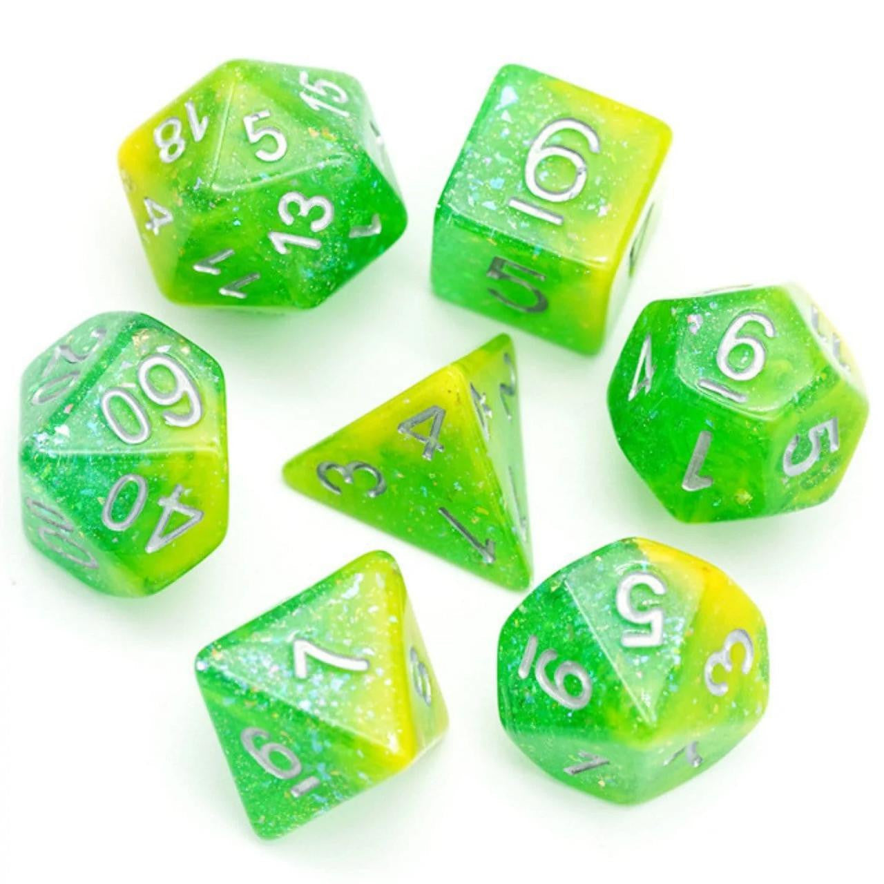 Foam Brain Games Yellow and Green Seabed Treasure RPG Dice Set 