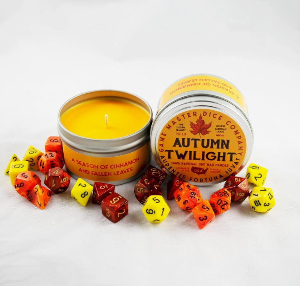 Game Master Dice Autumn Twilight Gaming Candle | 2oz 