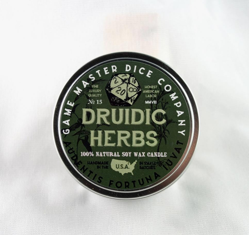 Game Master Dice Druidic Herbs Gaming Candle | 2oz 