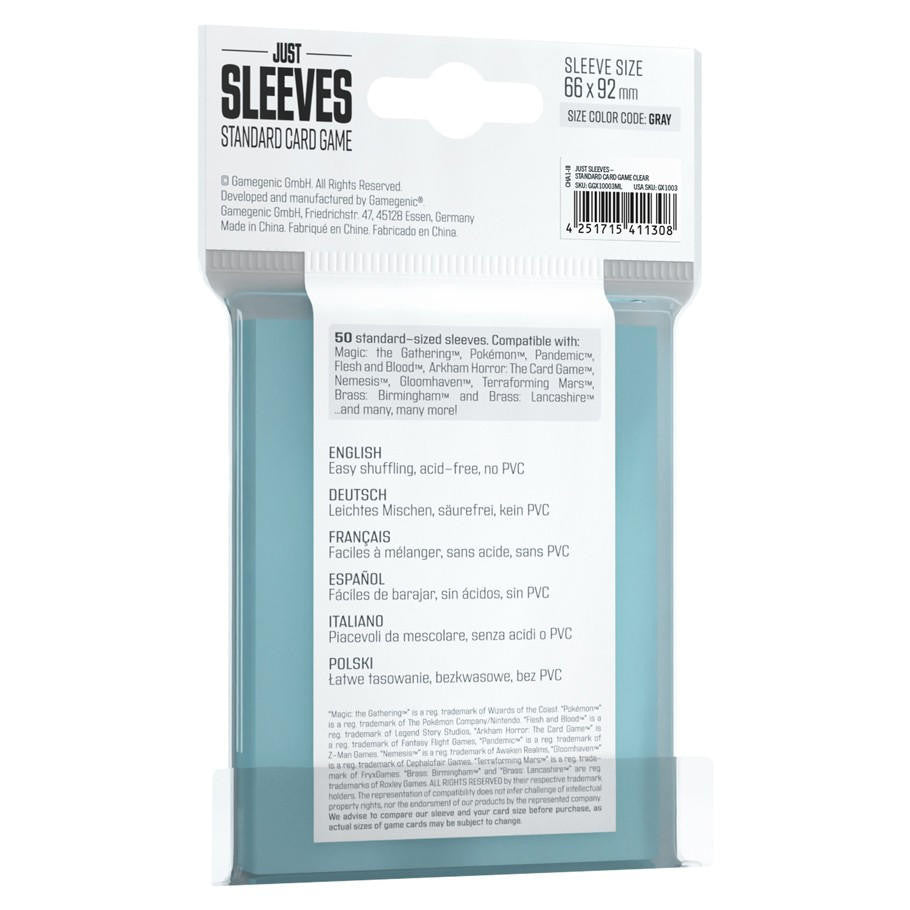 Gamegenic Just Sleeves: Standard Card Game Clear (50) 