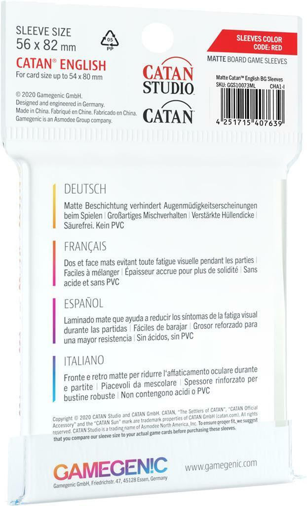 Gamegenic MATTE Catan Sleeves 56 x 82 mm at LionHeart Hobby