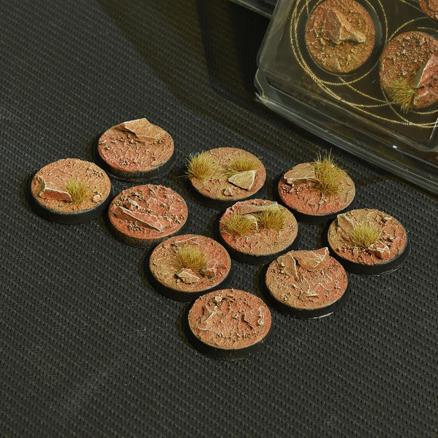 Gamers Grass Battle Ready Bases, Badlands, Round 25mm 10 BLR25