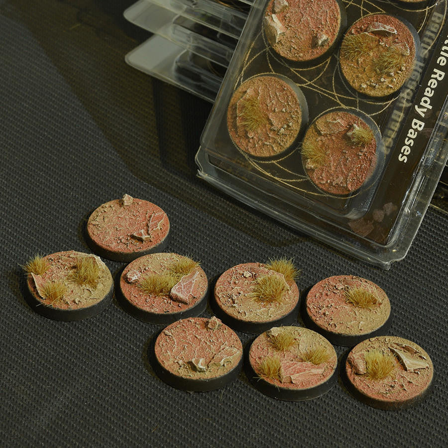 Gamers Grass Battle Ready Bases, Badlands, Round 32mm 8 BLR32