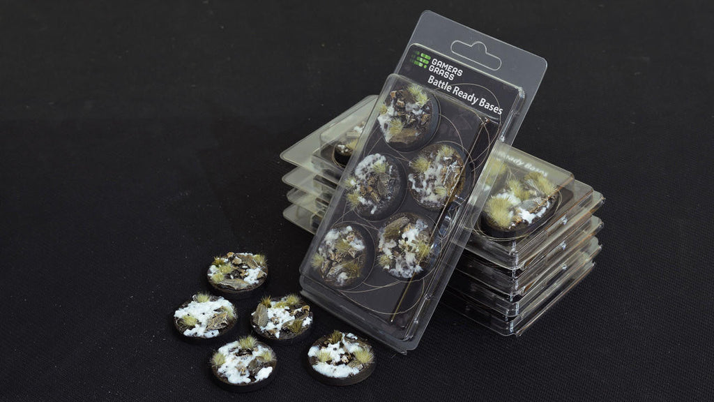 Gamers Grass Battle Ready Bases, Winter, Round 40mm 5 WR40