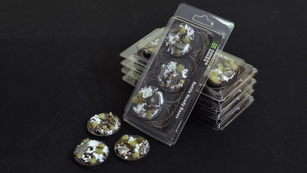 Gamers Grass Battle Ready Bases, Winter, Round 50mm 3 WR50