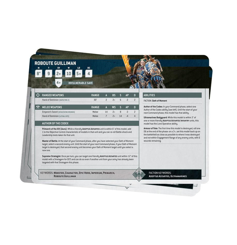 Games Workshop Datasheet Cards: Space Marines 