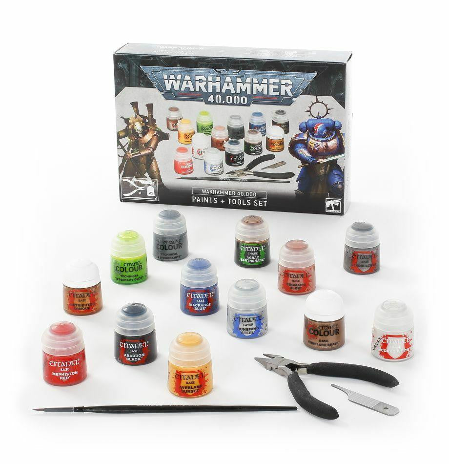 Games Workshop Warhammer 40000 Paints and Tools Set at LionHeart Hobby