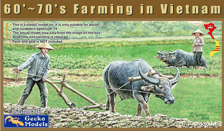 Gecko 1/35 1960s-70s Vietnam Civilians & Water Buffalos 350107 