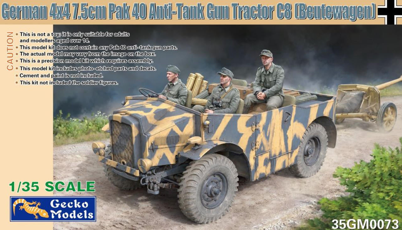Gecko 1/35 German C8 Tractor  w/PaK 40 Gun 350073 