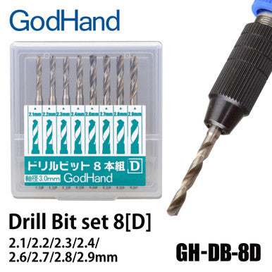 GodHand Drill Bit Set D 8 Pieces DB8D