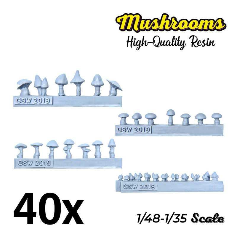 Green Stuff World 40x Resin Mushrooms and Toadstools 