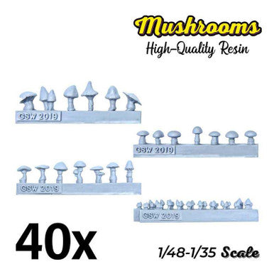 40x Resin Mushrooms and Toadstools