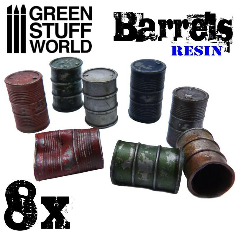 Green Stuff World 8x Resin Barrels