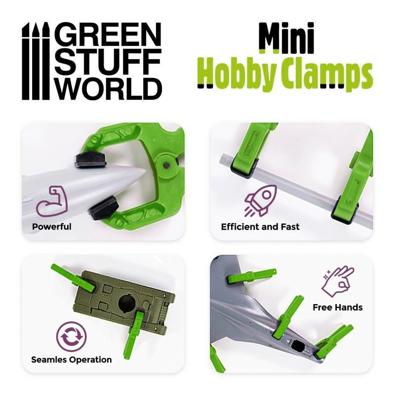 Green Stuff World Mini Hobby Clamps x6