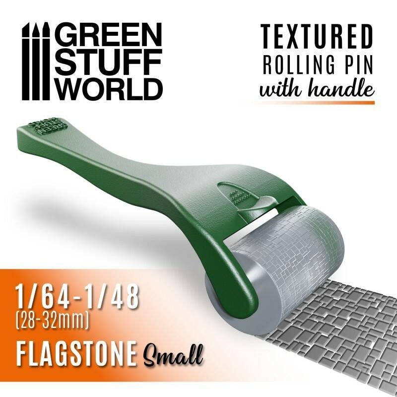 Green Stuff World Rolling pin with Handle - Flagstone Small
