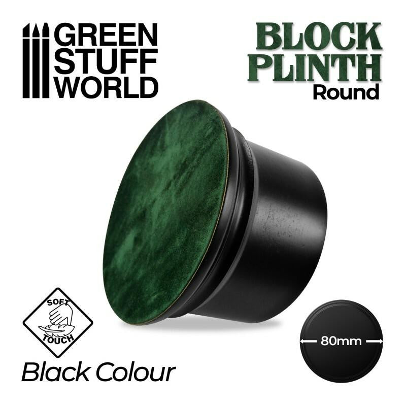 Green Stuff World Round Block Plinth 8cm - Black
