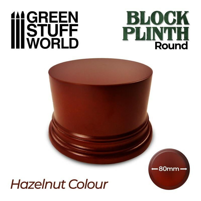 Green Stuff World Round Block Plinth 8cm - Hazelnut