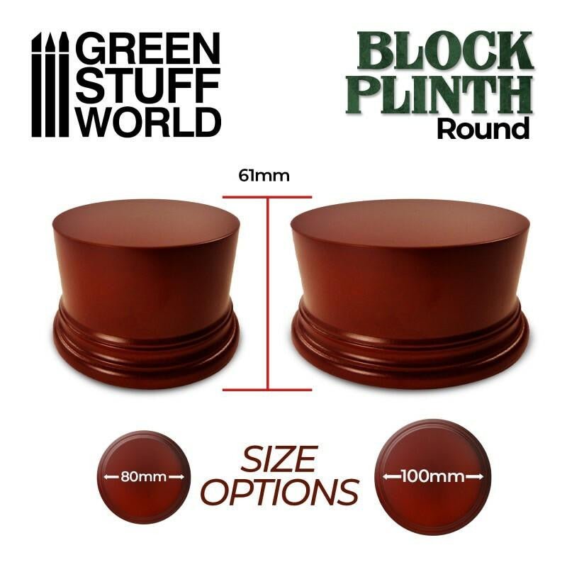 Green Stuff World Round Block Plinth 8cm - Hazelnut