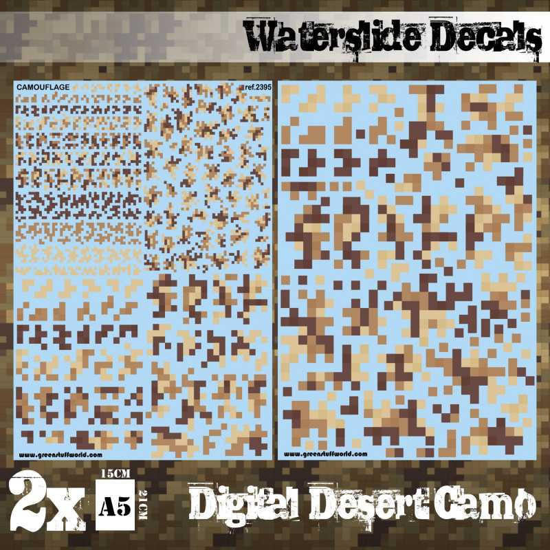 Green Stuff World Waterslide Decals - Digital Desert Camo 
