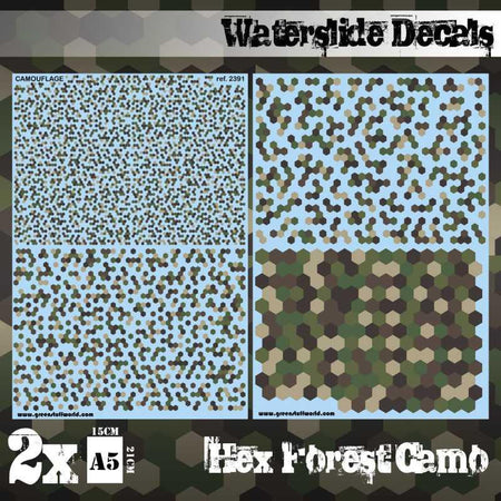 Green Stuff World Waterslide Decals - Hex Forest Camo 