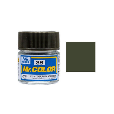 Gunze Sangyo Flat Olive Drab MrColor 10ml C038 at LionHeart Hobby