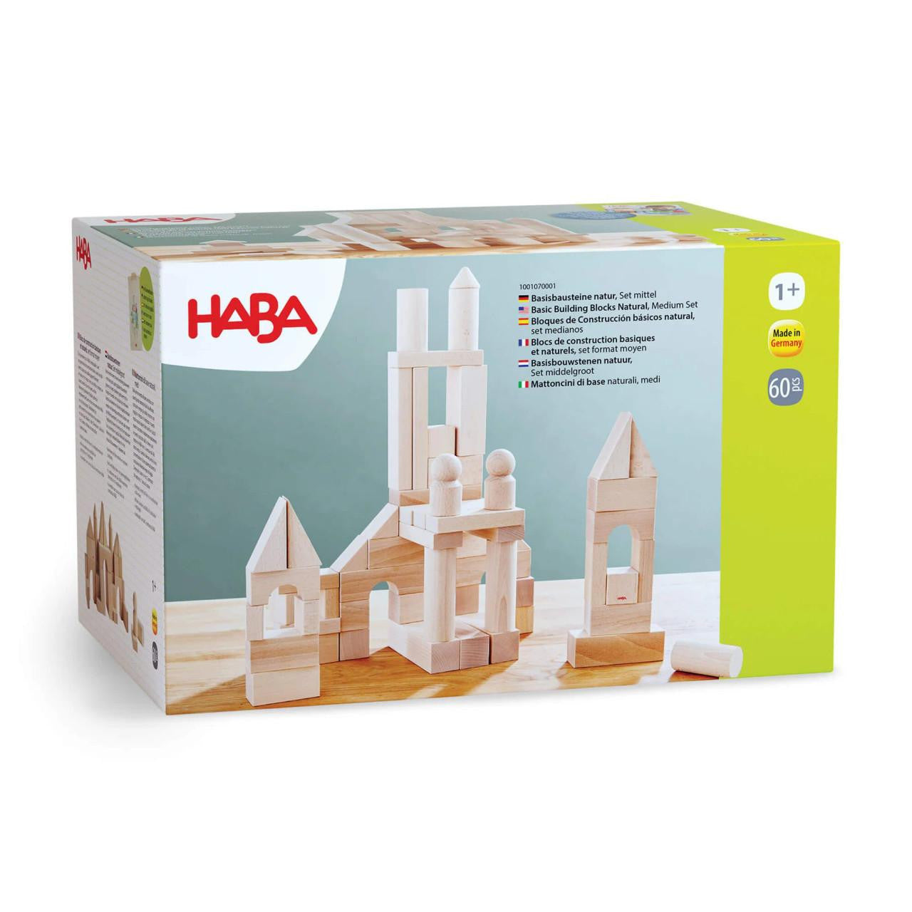 HABA USA Basic Building Blocks 60 Piece Large Starter Set 