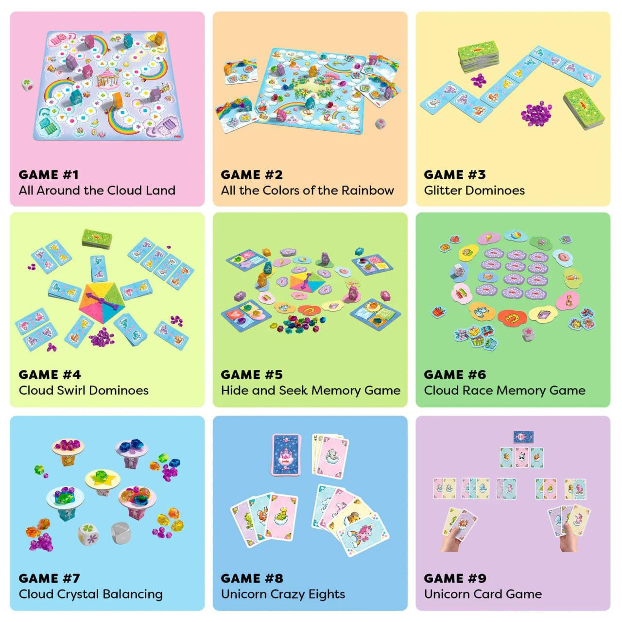 HABA USA  Unicorn Glitterluck – Game Collection 