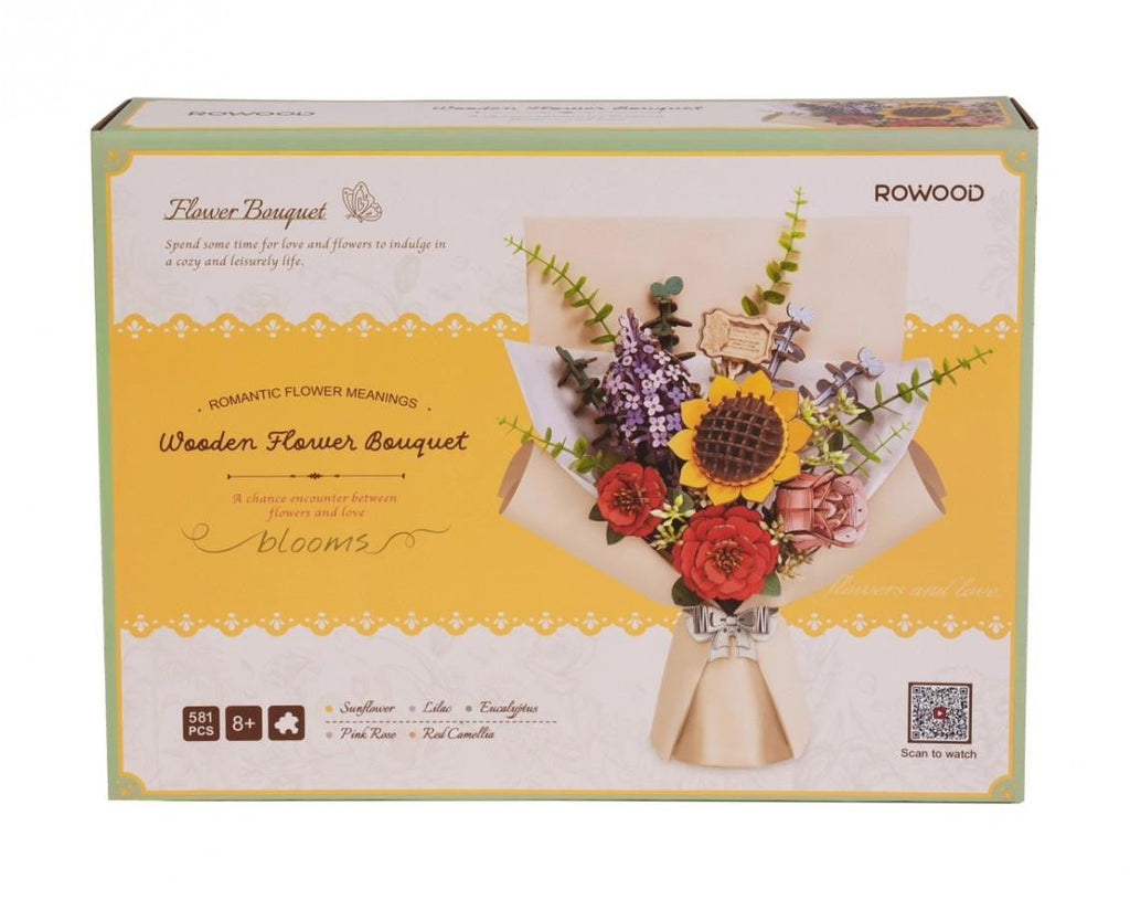 Hands Craft 3D Wooden Flower Puzzle Bouquet 
