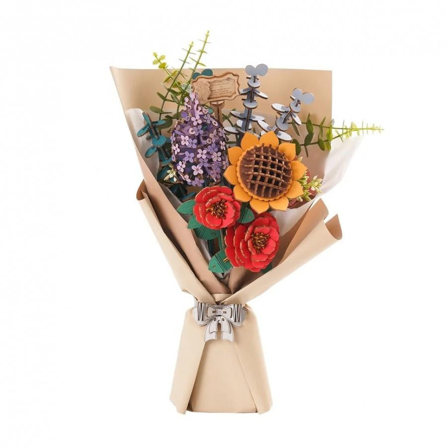 Hands Craft 3D Wooden Flower Puzzle Bouquet 