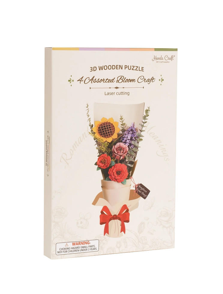 Hands Craft 3D Wooden Flower Puzzle Bundle Pack 