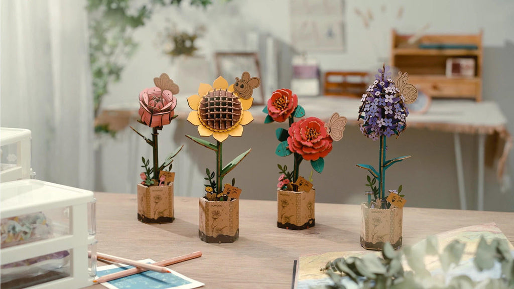 Hands Craft 3D Wooden Flower Puzzle: Sunflower 