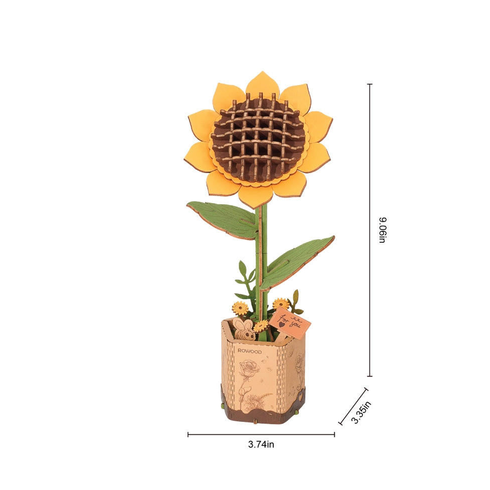 Hands Craft 3D Wooden Flower Puzzle: Sunflower 